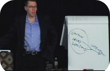 SCreenshot of Dr. Paul and explaining Emotion + Ideas + Decisions = Intention