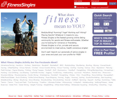 Fitness Singles Home Page