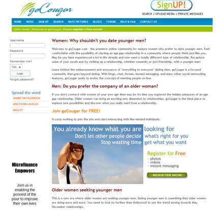 Go Cougar home page